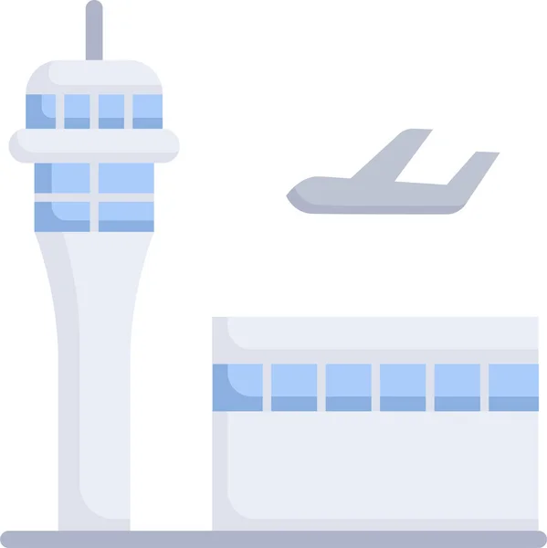 Torony Repülőtéri Radar Ikon — Stock Vector