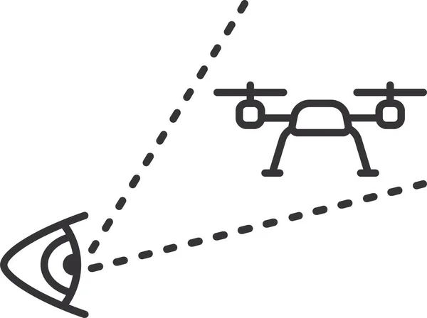 Drone Línea Vista Icono — Archivo Imágenes Vectoriales