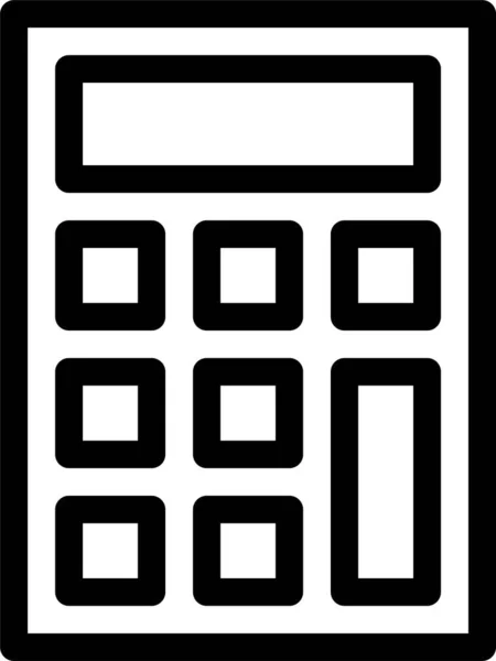 Contabilidad Calcular Icono Calculadora Estilo Esquema — Archivo Imágenes Vectoriales