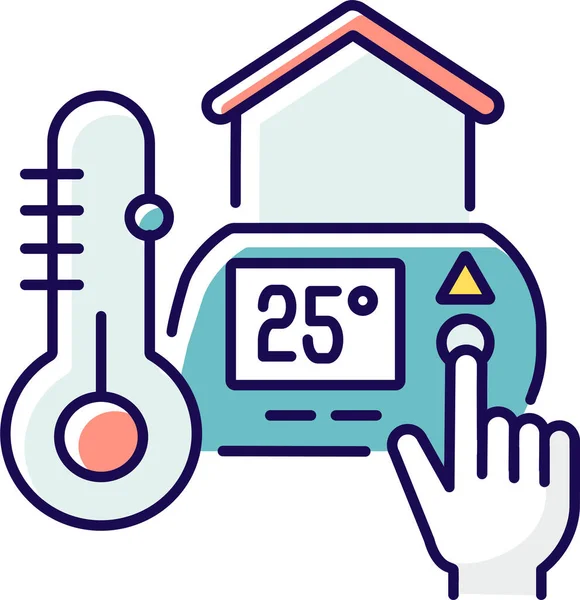 Klimaanlage Thermostat Temperatur Symbol — Stockvektor