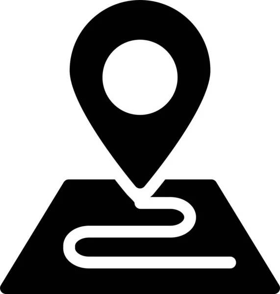 Значок Карты Местоположения Gps Твердом Стиле — стоковый вектор