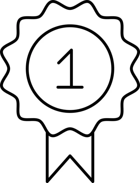 Значок Медали Достижение Стиле Наброска — стоковый вектор