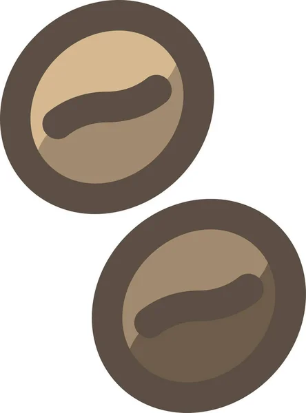 Coffee Bean Cafe Icon Filled Outline Style — Stock Vector