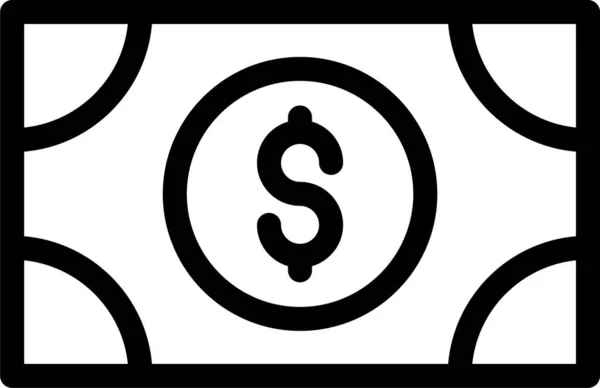 Εικονίδιο Κέρδους Δολάρια Μετρητών Στυλ Περίγραμμα — Διανυσματικό Αρχείο