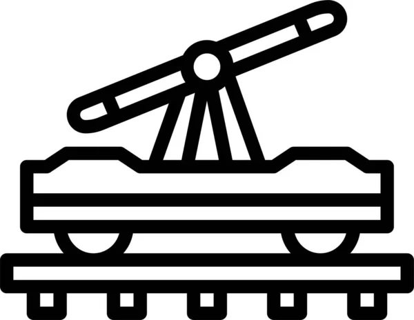 Pictogram Spoorweg Handwagen Vervoer — Stockvector