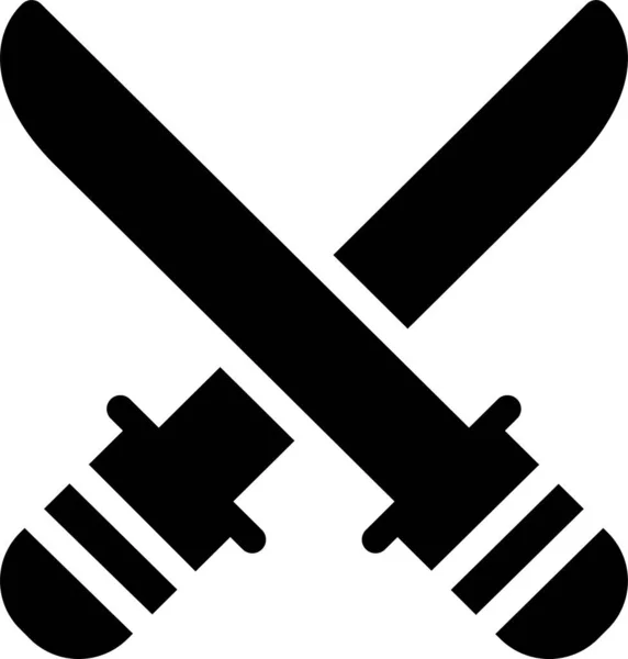 Kampfmesser Ikone Soliden Stil — Stockvektor