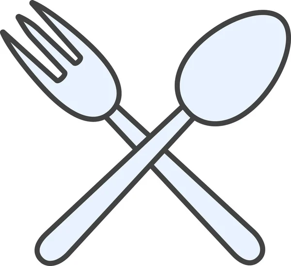 Cutlery Fork Prong Icon Filled Outline Style — Stock Vector