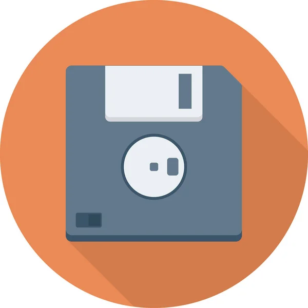 Backup Diskette Disketten Symbol Long Shadow Stil — Stockvektor