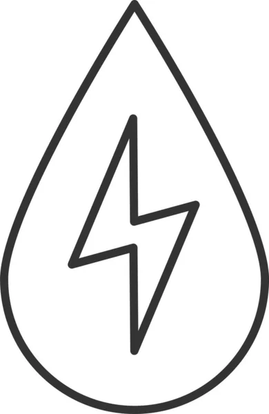 Gota Icono Electricidad Ecológica Estilo Esquema — Vector de stock