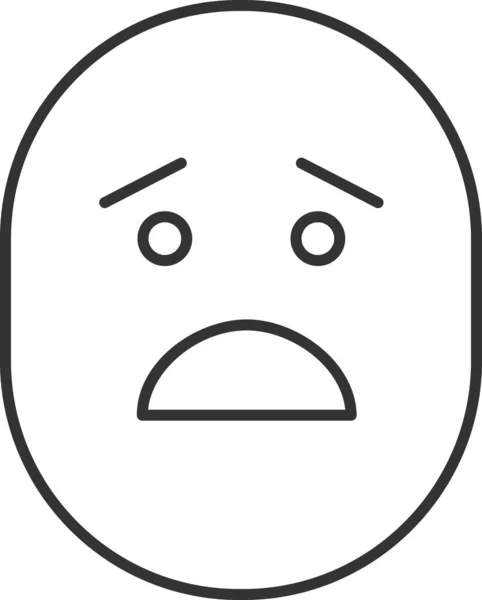 Έκθαμβος Εικονίδιο Emoji Emoticon Στυλ Περίγραμμα — Διανυσματικό Αρχείο