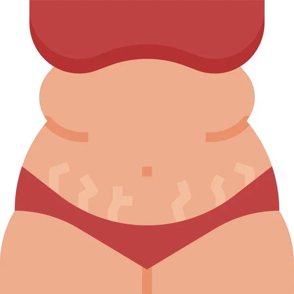 Bdy2女性の脂肪のアイコン — ストックベクタ