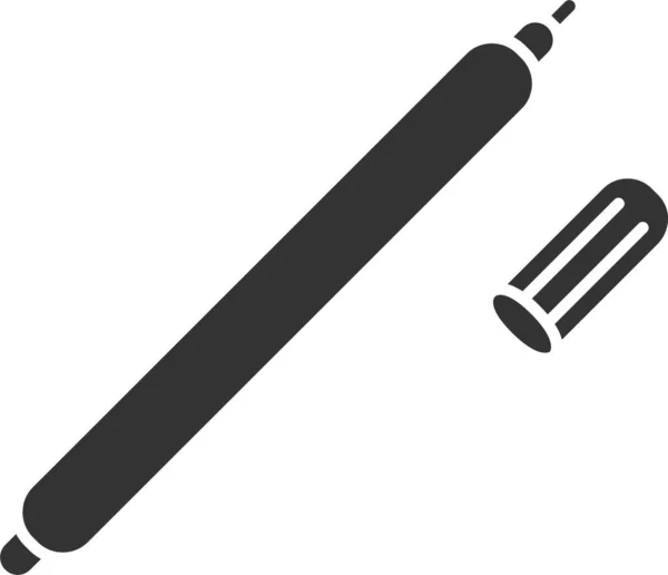 Ikona Markera Tkaniny Długopis Stylu Stałym — Wektor stockowy