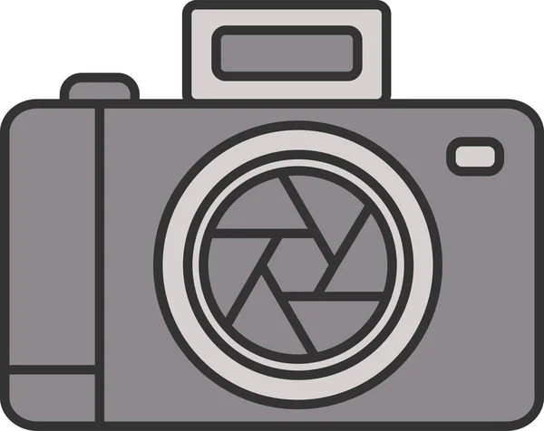 Câmera Digicam Ícone Digital Estilo Esboço Preenchido — Vetor de Stock