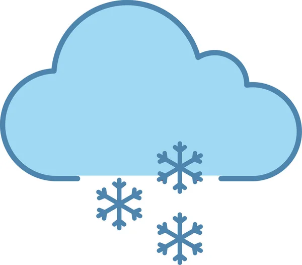 Ikona Sněžení Mraků Stylu Vyplněného Obrysu — Stockový vektor