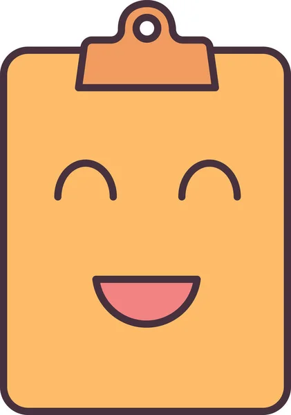Presse Papiers Document Emoji Icône Dans Style Contour Rempli — Image vectorielle