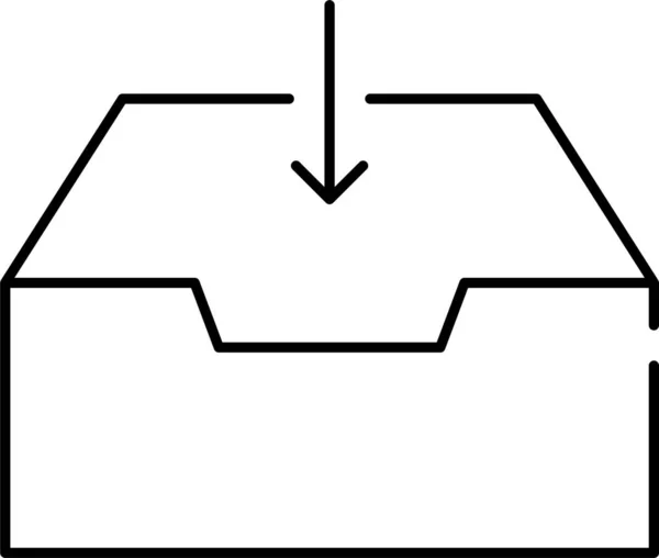 Pijl Naar Beneden Lade Pictogram — Stockvector