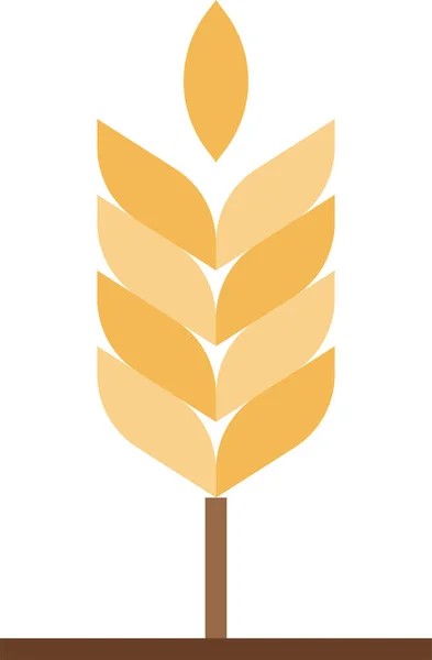 扁平的大麦枝条食物图标 — 图库矢量图片