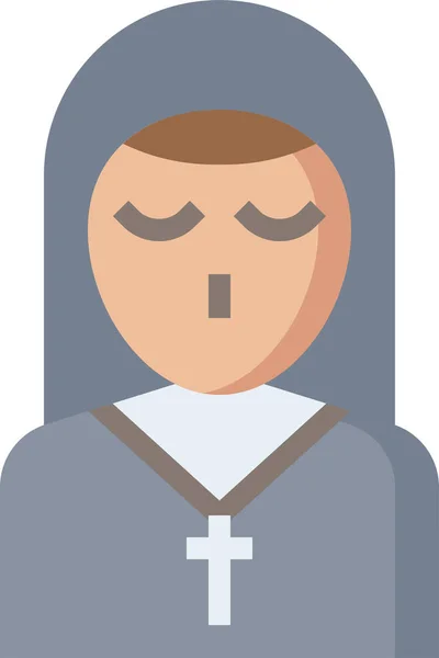 Avatar Icône Chrétienne Catholique Dans Style Plat — Image vectorielle