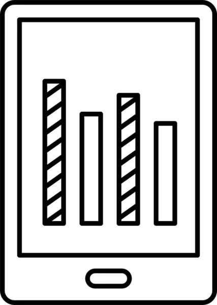 Chart Graph Mobile Icon Outline Style — Stock Vector
