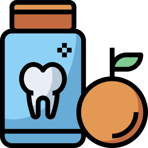 Icono Dentista Dental Transparente Estilo Contorno Lleno — Vector de stock