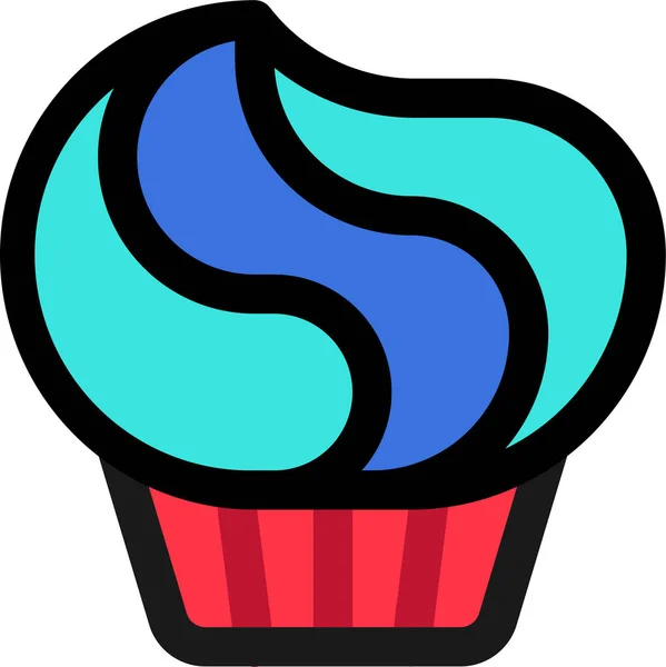 Muffin Cupcake Gebak Pictogram — Stockvector