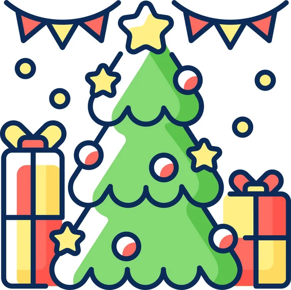 Christmas Festive Decoration Icon — Stock Vector