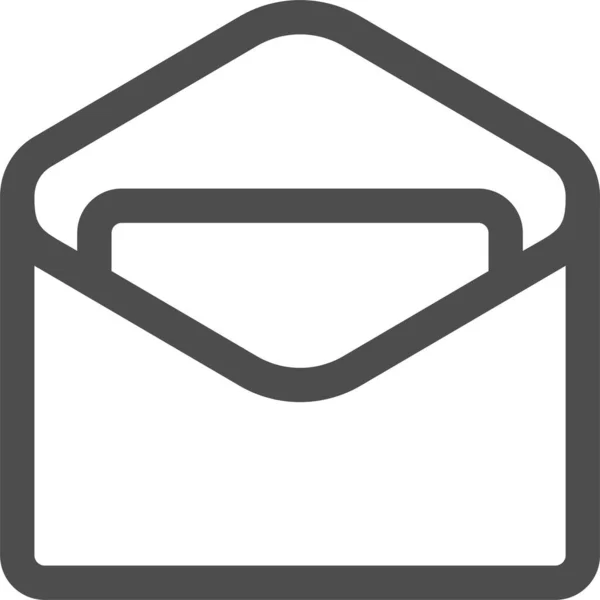 Poczta Mail Otwarta Ikona Stylu Zarysu — Wektor stockowy