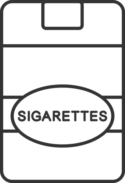 Sigarettenpakje Icoon Omtrek Stijl — Stockvector