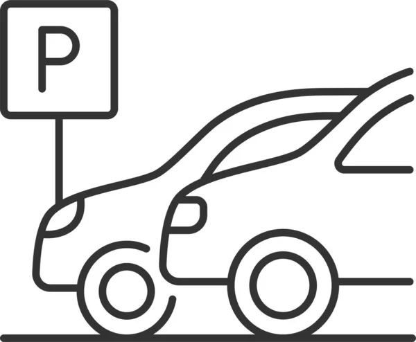 Αυτοκίνητο Στάθμευσης Αυτοκινήτων Εικονίδιο Γκαράζ Στυλ Περίγραμμα — Διανυσματικό Αρχείο