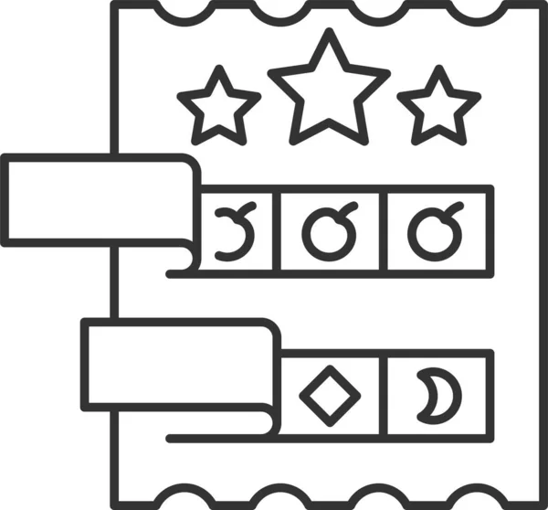 Icône Carte Billet Loterie — Image vectorielle