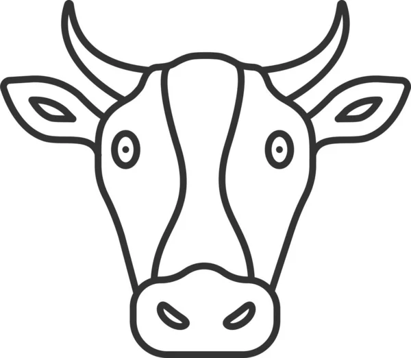 Animal Vaca Vaca Ícone Estilo Esboço — Vetor de Stock