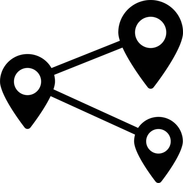 Gps Mapa Ubicación Icono Estilo Sólido — Vector de stock