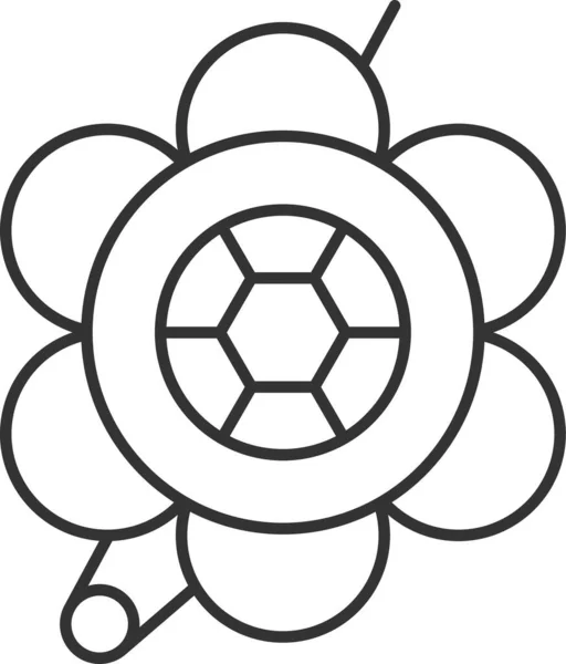 Accessoire Brosche Blume Symbol Outline Stil — Stockvektor