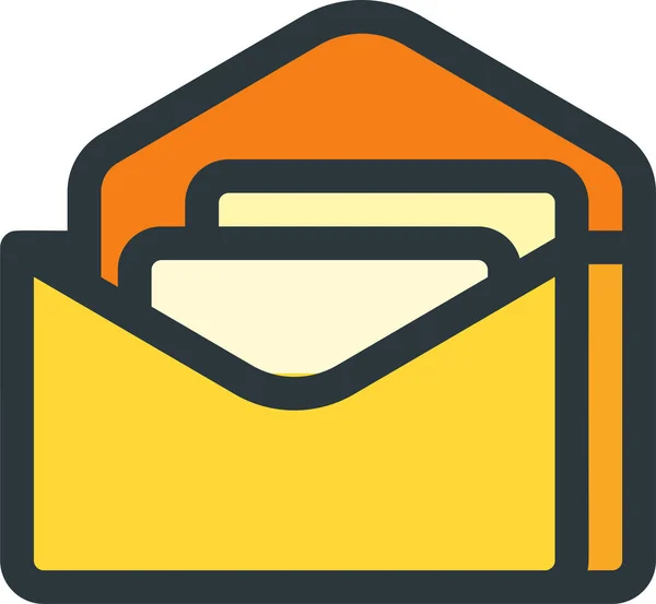Email Busta Lettera Icona Stile Contorno Riempito — Vettoriale Stock