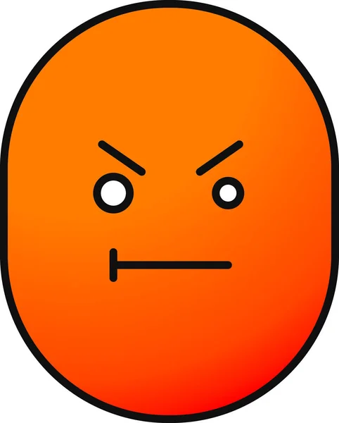 Arrabbiato Icona Emoji Deluso Pieno Stile Contorno — Vettoriale Stock