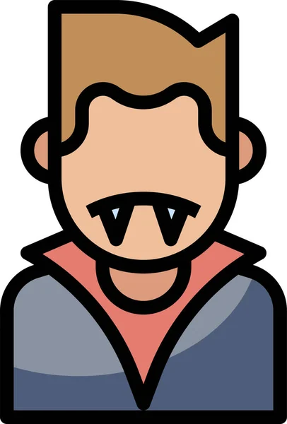 Avatar Dracula Miedo Icono Estilo Contorno Lleno — Vector de stock