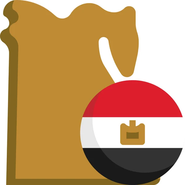 Egypte Drapeau Pays Icône — Image vectorielle