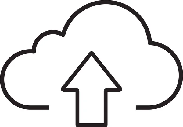 Cloud Computing Cloud Storage Wyślij Ikonę Zarysie — Wektor stockowy