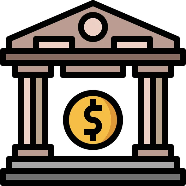 Іконка Банківської Будівлі Заповненому Стилі — стоковий вектор
