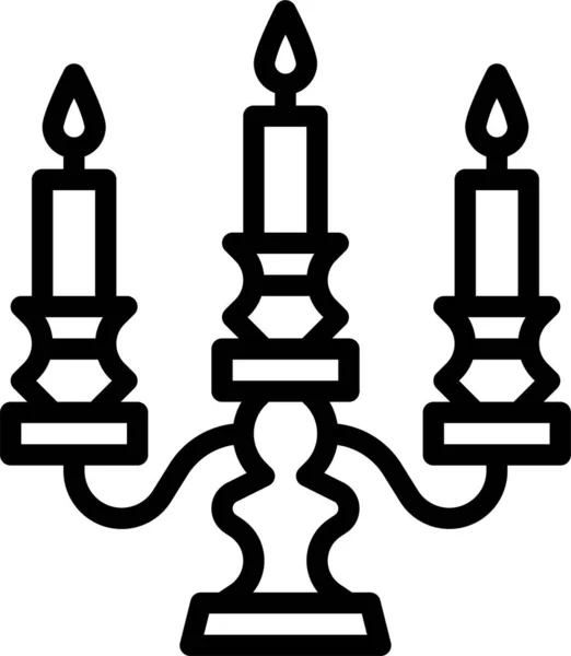 Candelabrum Candle Birthday Icon — Stock Vector