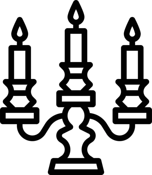 Candelabro Vela Icono Cumpleaños — Vector de stock