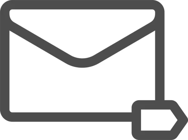 Ícone Mail Etiqueta Mail Estilo Esboço — Vetor de Stock