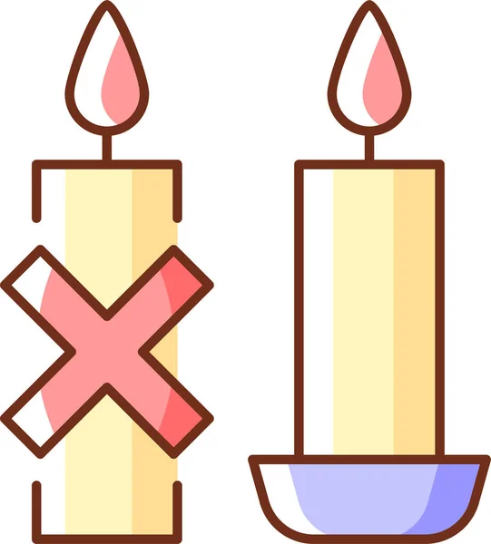 Kerzenhalter Kerzenständer Gefahr Symbol — Stockvektor