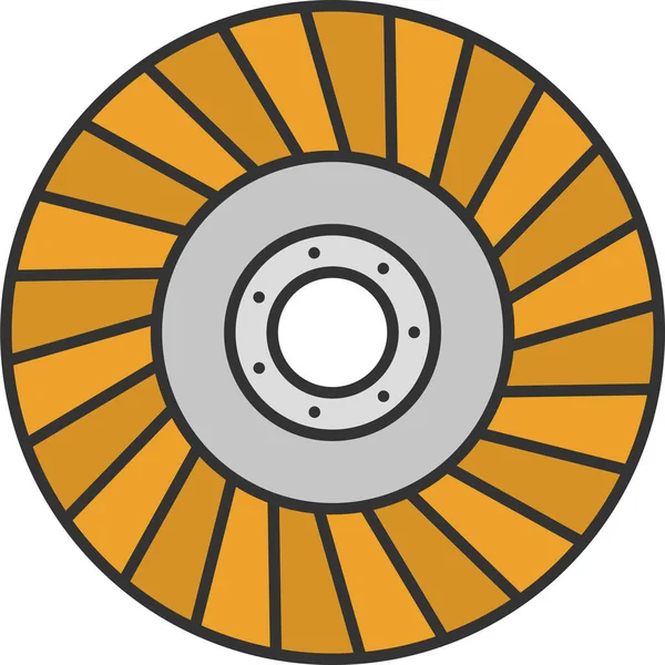 Schurende Slijpschijf Icoon Gevulde Omtrek Stijl — Stockvector