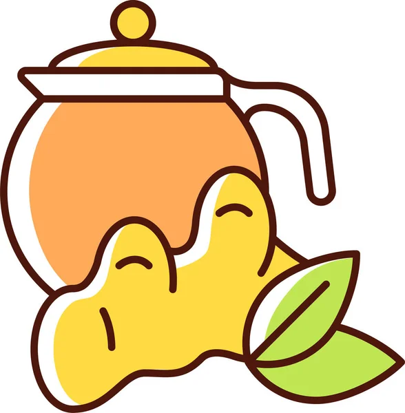 Ginger Tea Lemon Icon — Stock Vector