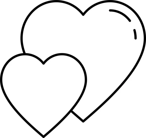 Coração Como Ícone Amor Estilo Esboço —  Vetores de Stock