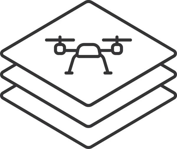 Data Drone Layers Icon — Stock Vector