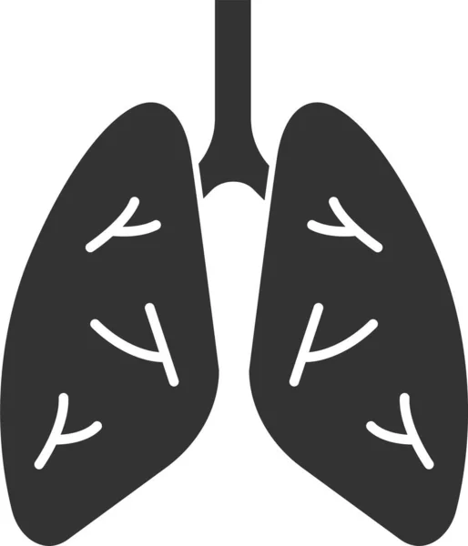 Anatomy Body Breath Icon Solid Style — Stock Vector
