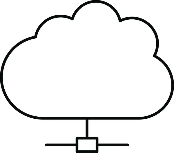 Піктограма Бази Даних Хмарних Обчислень Стилі Контурів — стоковий вектор