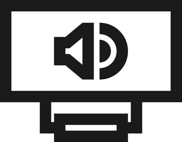 Icona Desktop Del Computer Audio Nella Categoria Ottimale Interfaccia Utente — Vettoriale Stock